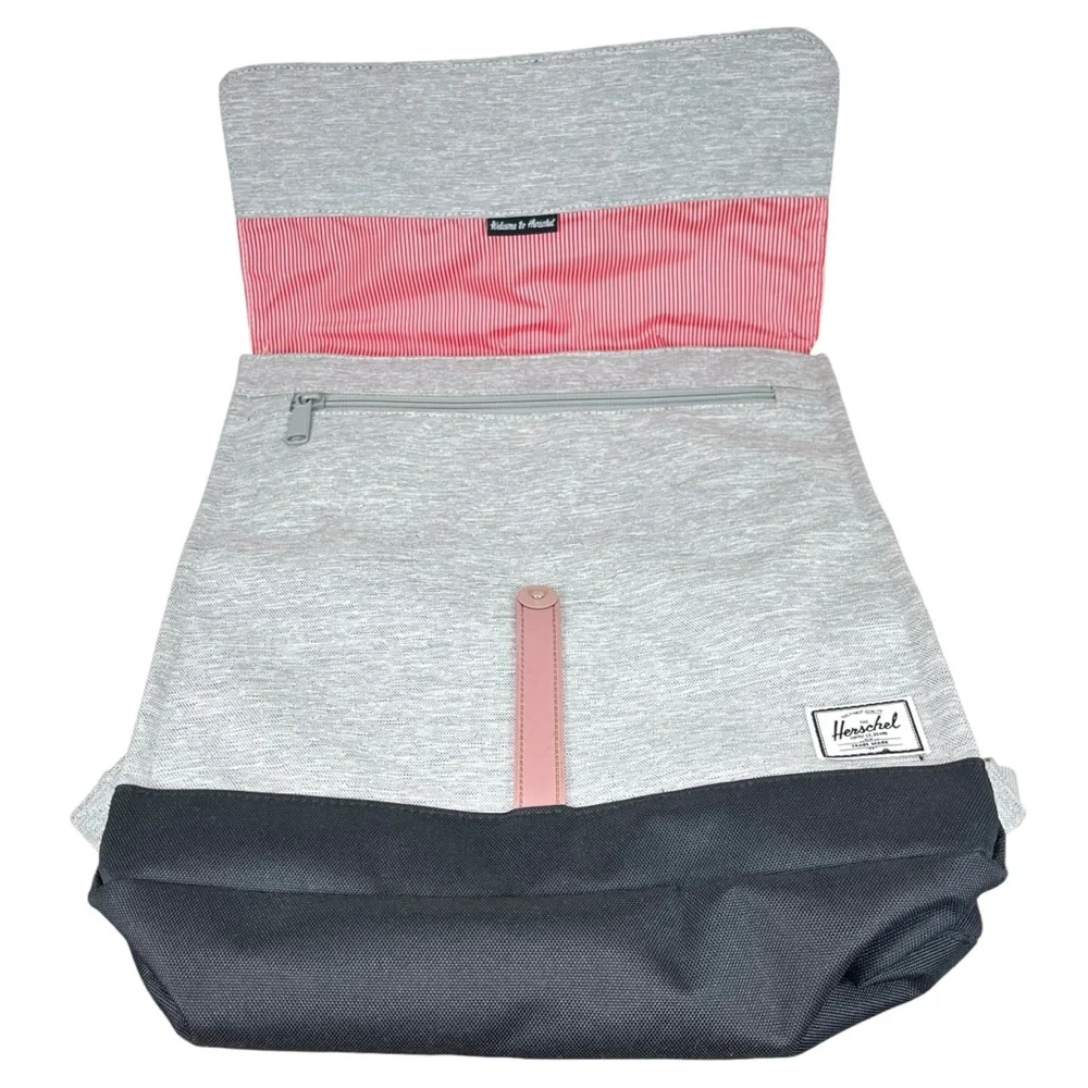 Herschel Supply Co | City Mid Heather‎ Gray & Black w/ Rose Closure Backpack Bag